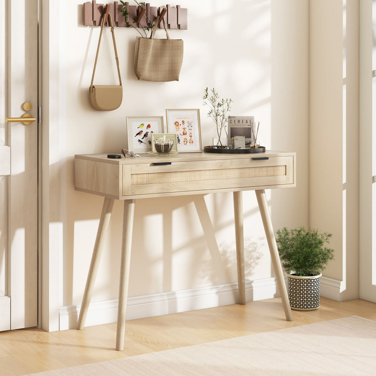Table console Coast avec tiroir - Max. 60 kg - 88 x 40 x 77 cm - aspect naturel