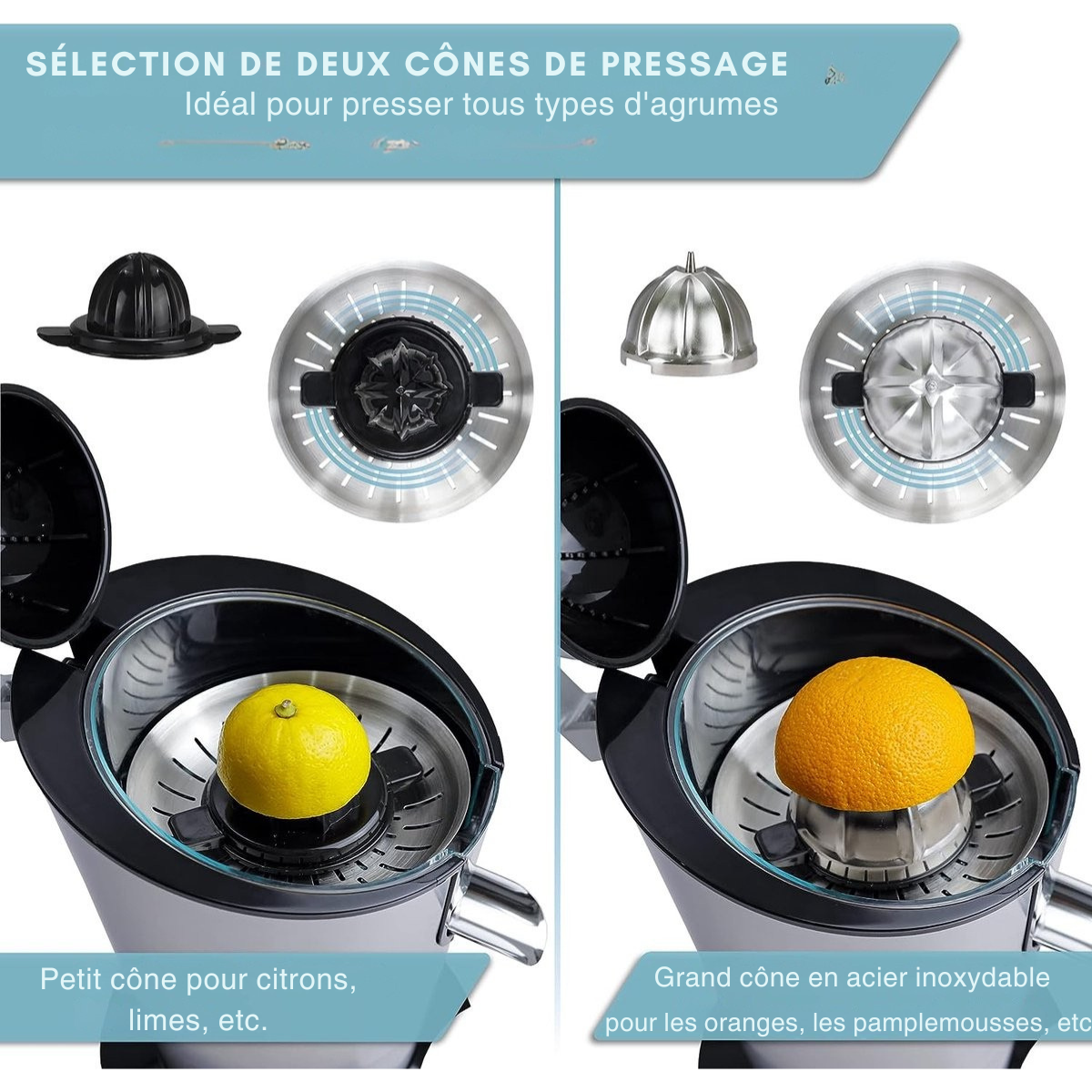 Centrifugeuse - LEBENLANG Extracteur de jus - Presse orange - 600W - 20 x 20 x 31 cm - Argenté