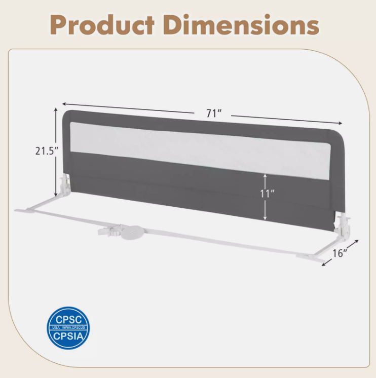 protection du rail de lit coast foldingb