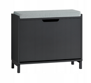 SoBuy Meuble à chaussures - Porte pliante avec 2 étagères réglables - Capacité de 113 kg - 60 x 24 x 52 cm - Noir