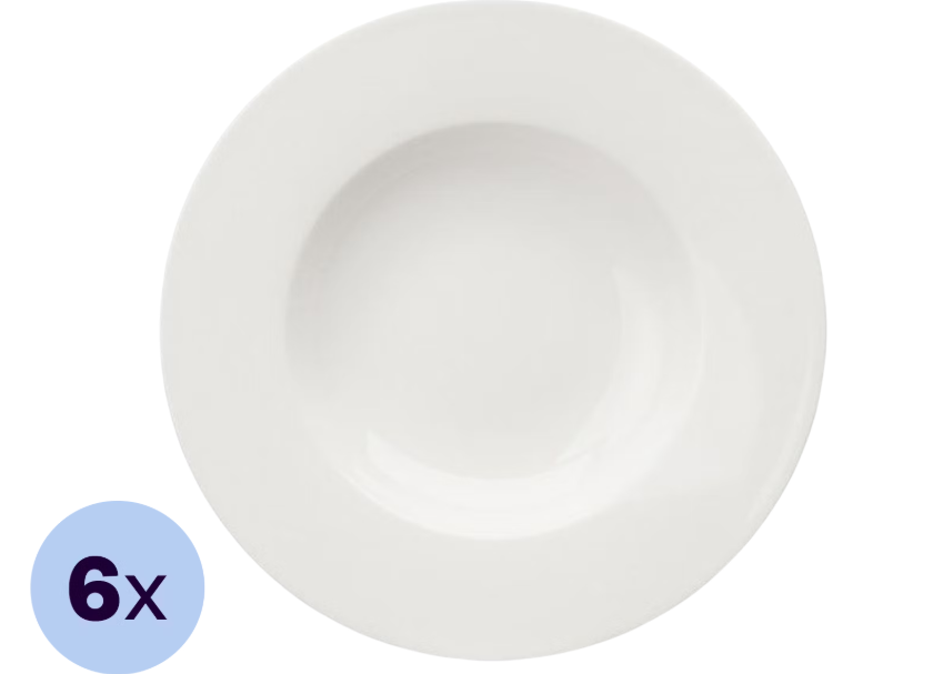 Set de 6 assiettes creuses Vivo by Villeroy & Boch - Ø 24 cm - Blanc intemporel