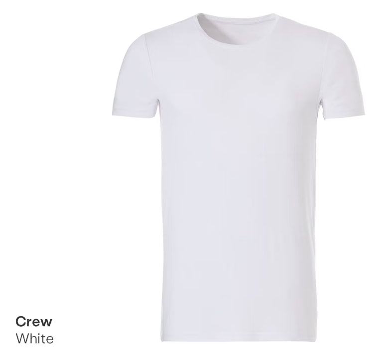 Ten Cate T-shirt Homme - Taille L - Bambou - Blanc - Col rond - Confortable et respirant
