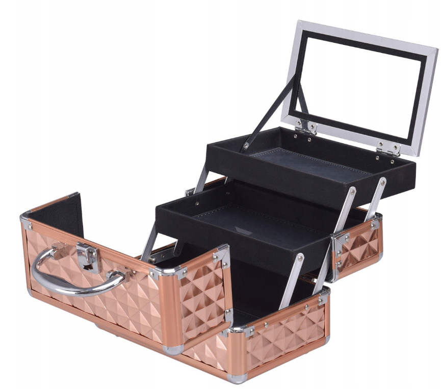COAST Cosmetic Case - Aluminium & plastique ABS - 23 x 15 x 18 cm - Or