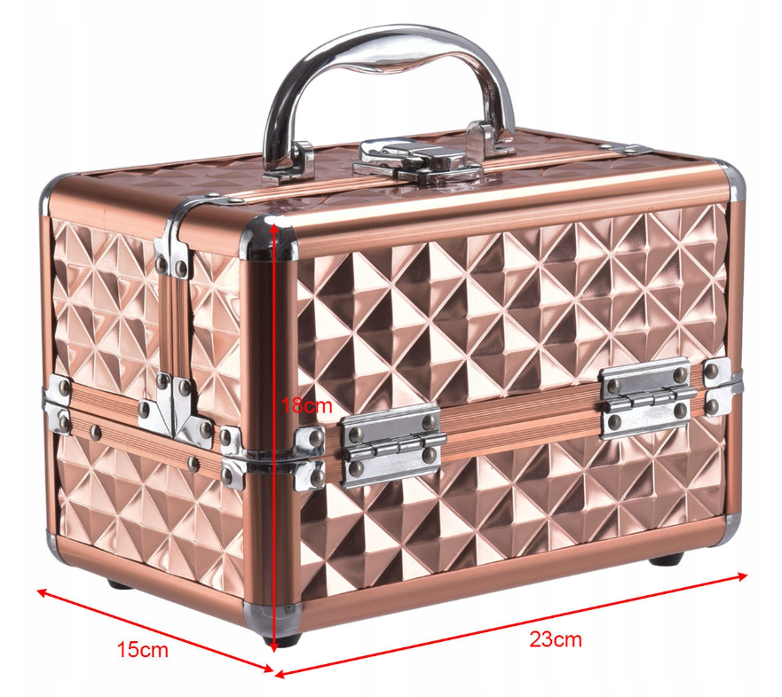 COAST Cosmetic Case - Aluminium & plastique ABS - 23 x 15 x 18 cm - Or
