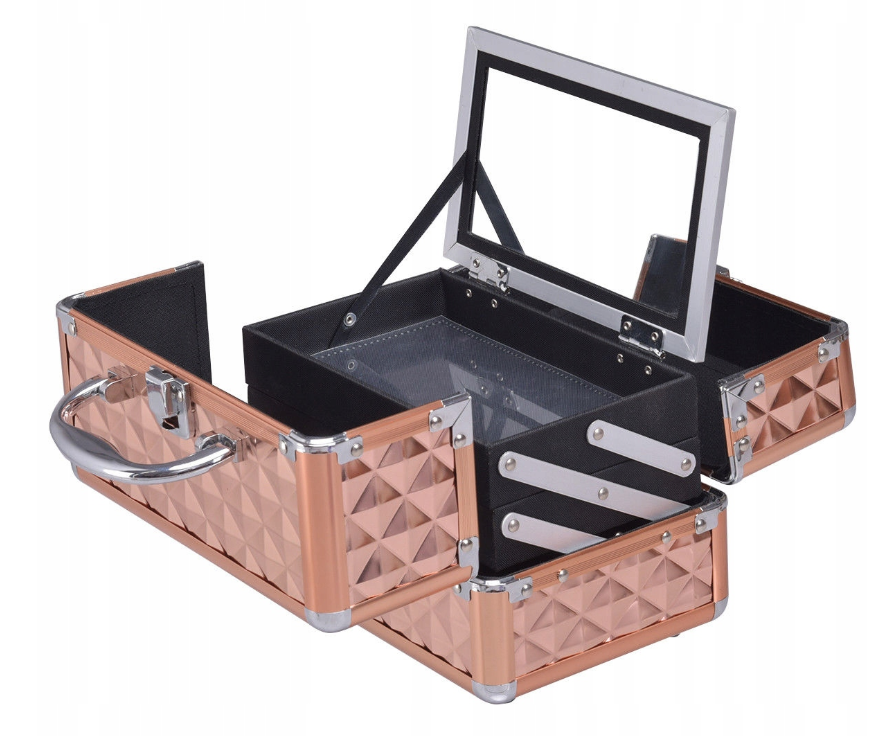 COAST Cosmetic Case - Aluminium & plastique ABS - 23 x 15 x 18 cm - Or