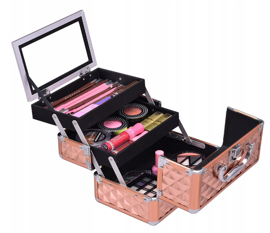 COAST Cosmetic Case - Aluminium & plastique ABS - 23 x 15 x 18 cm - Or