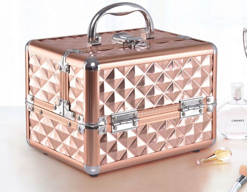 COAST Cosmetic Case - Aluminium & plastique ABS - 23 x 15 x 18 cm - Or