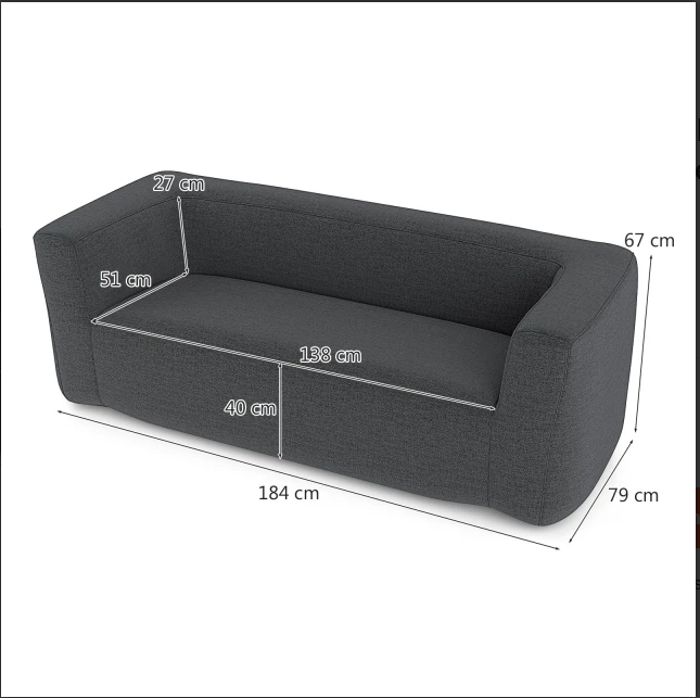 Canapé gonflable double Coast - Housse amovible - 2 personnes - Gris