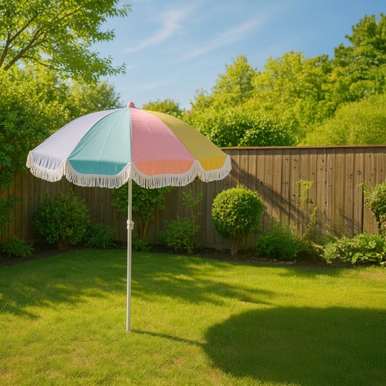 Parasol de plage Arti Casa Ø160 cm - Parasol réglable 115-190 cm - Parasol de jardin léger avec toile colorée - Idéal pour ombrager à la plage, au camping ou au jardin
