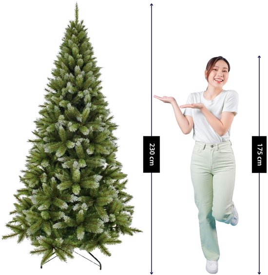 Sapin de Noël Triumph Tree Pittsburgh - Branches recouvertes de givre blanc et au volume généreux - Décoration de Noël d'intérieur - Sapin artificiel avec 940 branches et une structure robuste - 230 x 122 cm - Vert