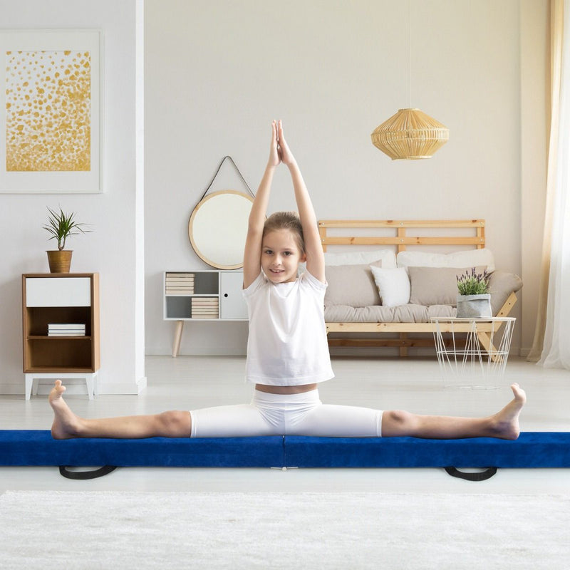 Poutre d'équilibre pliable Coast - Poutre de gymnastique en mousse - Socle en bois - 270 x 10 x 7,5 cm - Violet/Rose/Bleu/Jaune terre/Arc-en-ciel