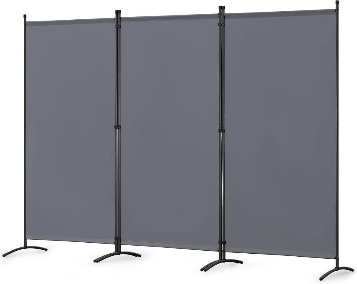 Paravent Angel Living à 3 panneaux – 243 x 180 cm – Gris