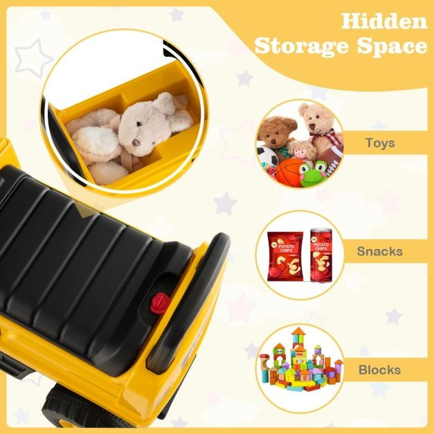 Coast Toy excavateur pour enfants - Véhicule de construction avec godet rotatif - 1-3 ans - Maximum 25KG - Jaune
