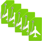 EverNeeds Etiquette de bagage - Silicone - Etiquette de bagage pour valises - Etiquettes de bagage - Vert - 5 pièces