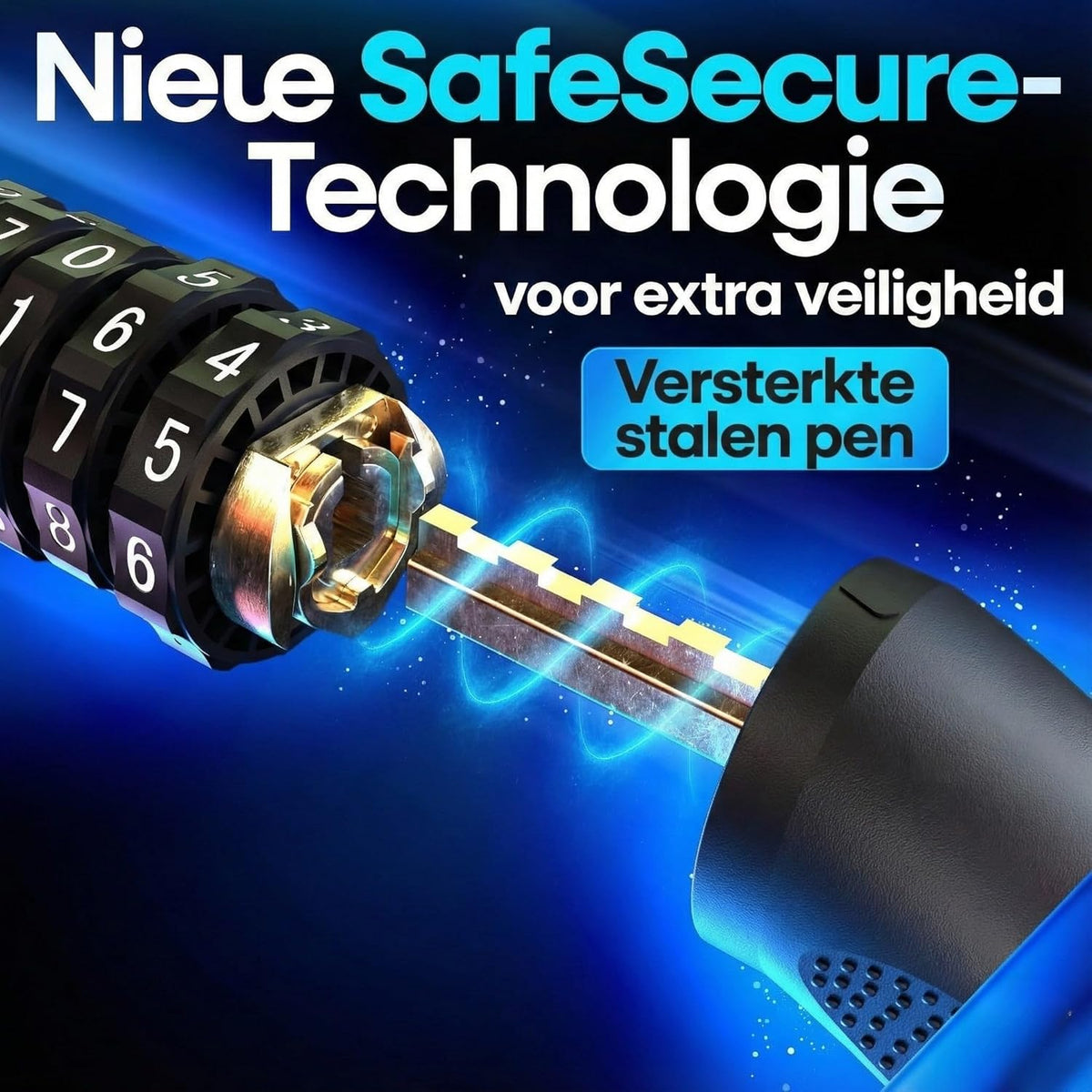 NEXTCOVER® Cadenas pour bicyclette LockOne avec code de combinaison I - [SAFESECURE] cadenas à combinaison cadenas pour bicyclette très sûr cadenas à combinaison I cadenas à chaîne robuste et durable bicyclette I Cadenas pour bicyclette
