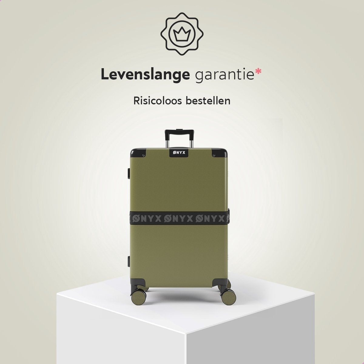 ONYX® Check-in Suitcase 65L - TSA lock - Spinner wheels - Lightweight Trolley - Aluminium closure - Olive green