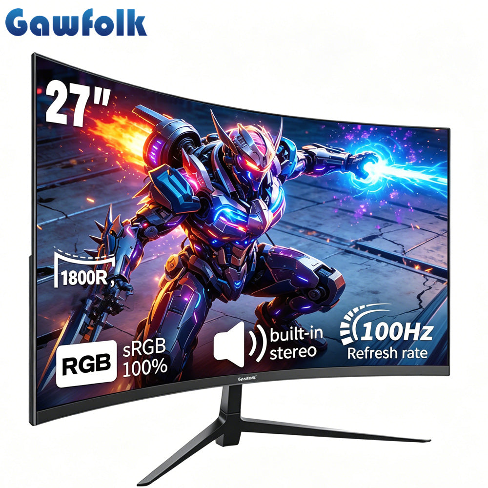 Écran de jeu incurvé Gawfolk 27 pouces - Full HD - 100 Hz