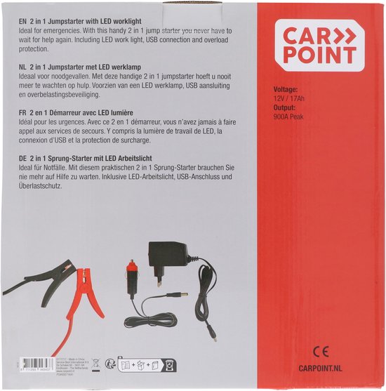 Carpoint Jumpstarter – 12 volts – Puissance continue 400 A – Éclairage LED – Aide au démarrage