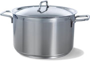 Marmite à soupe à induction BK Gastronome en acier inoxydable 24 cm - 6 L - Casserole à induction - Résistante au four jusqu'à 230 °C - Lavable au lave-vaisselle - Avec couvercle en acier inoxydable - Graduation - Sans revêtement antiadhésif