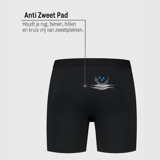 Fibershirts Anti-Sweat Boxer Shorts - Sweat Pad intégré - MicroModal respirant - Anti-Transpiration - Hommes - Taille XXL - Noir