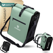 RADGEIST 3in1 sacoche vélo pour porteur - sacoche vélo étanche, extra robuste avec fermeture rapide - sac à dos vélo (25 litres) - sac à dos vélo (menthe)