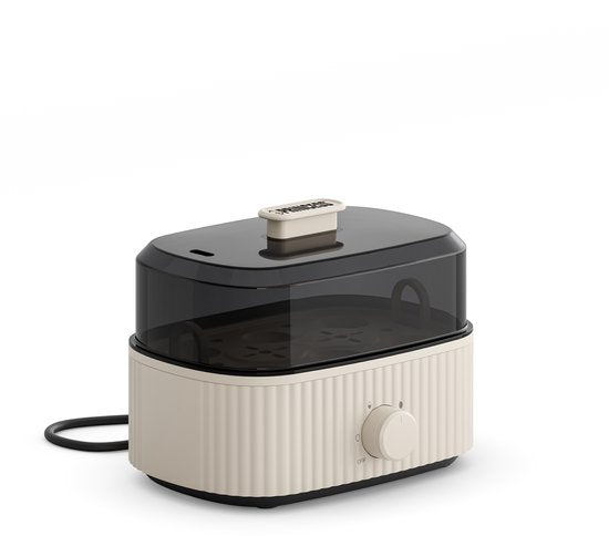 Cuiseur à œufs Princess Wave 262047 - 6 œufs - 300 W - Style rétro - Noir - Beige