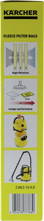 Sac pour aspirateur - Aspirateur Kärcher - Sacs de rechange - 4 pièces