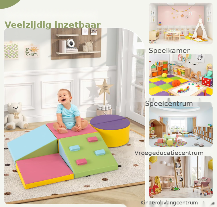 Ensemble de blocs de construction souples COSTWAY - 6 pièces - Blocs pour grimper, ramper et jouer - 40 x 40 x 20 cm - Multicolore