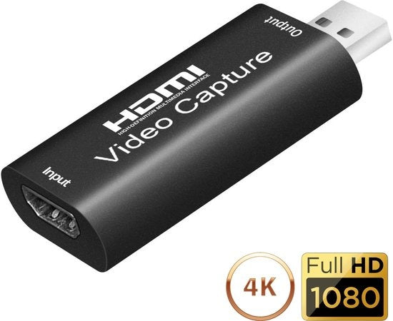 Clé de Capture HDMI vers USB - EarKings - Compatible PlayStation, Xbox, Nintendo, Windows, MAC - noir