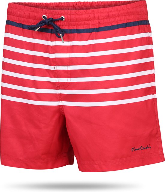 Pierre Cardin - Short de bain rayé pour homme - Rouge - Taille S