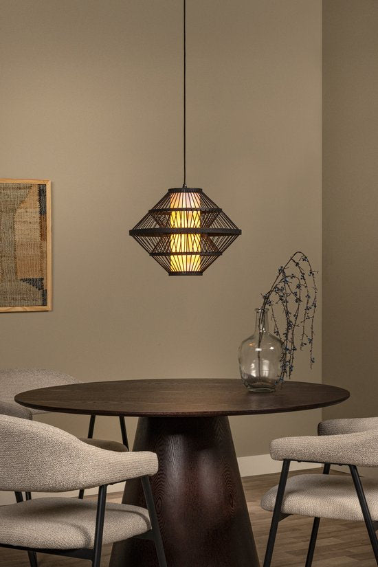 Lucide PASQUINO - Suspension - Ø 40 cm - 1xE27 - Noir - Essential - Japandi