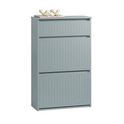 SoBuy Meuble à chaussures FSR165-HG - 2 abattants et 1 tiroir - MDF - 61 x 26 x 100 cm - Gris