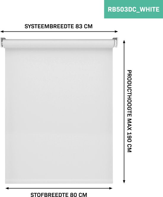 VONROC SMART BLINDS - Store électrique - Extension - 80 x 190 - Blanc - Sans télécommande ni câble de recharge