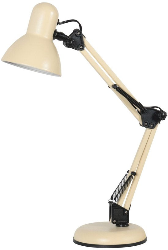 Lampe de table Study 3456CR – Lampe de bureau en métal de couleur crème, orientable, de la marque Mexlite, pour usage intérieur