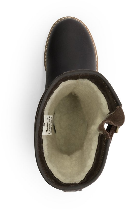 Travelin' Finnmark - Bottes imperméables pour femme - Doublées de laine - Marron foncé