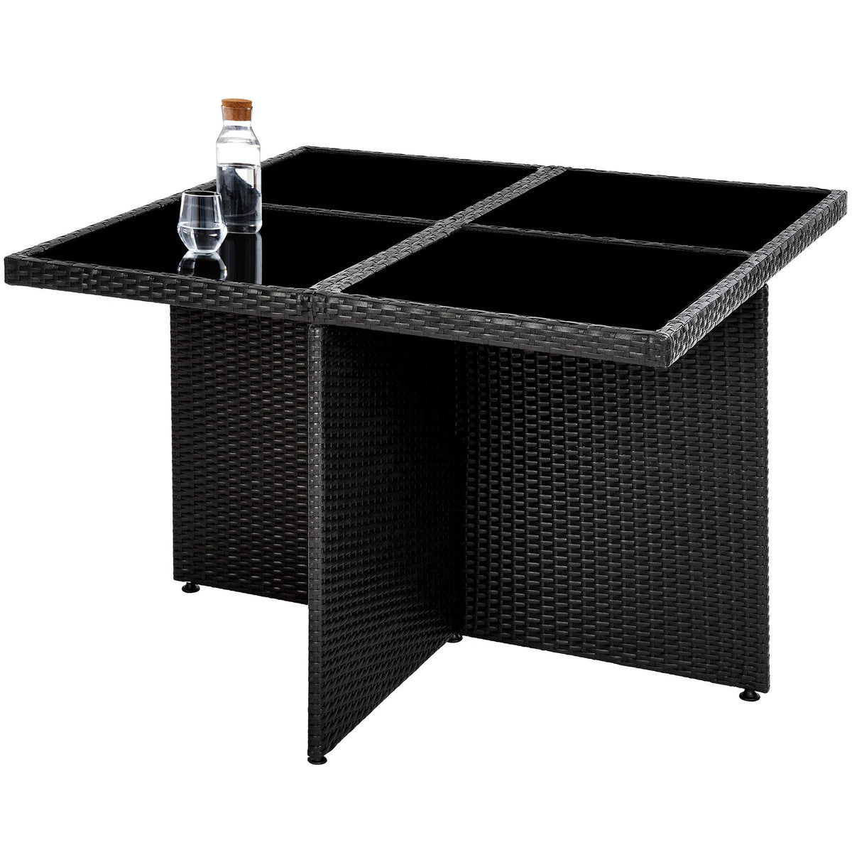 Tectake® Plateaux de table en verre pour mobilier de salon - Uniquement les 4 plateaux en verre