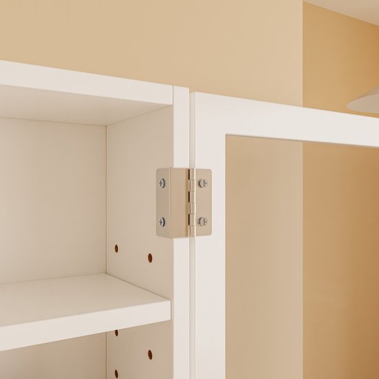 Armoire murale SoBuy avec 2 portes battantes et 4 étagères réglables – Armoire de rangement peu encombrante – Fixation murale – Blanche – FSB113-W
