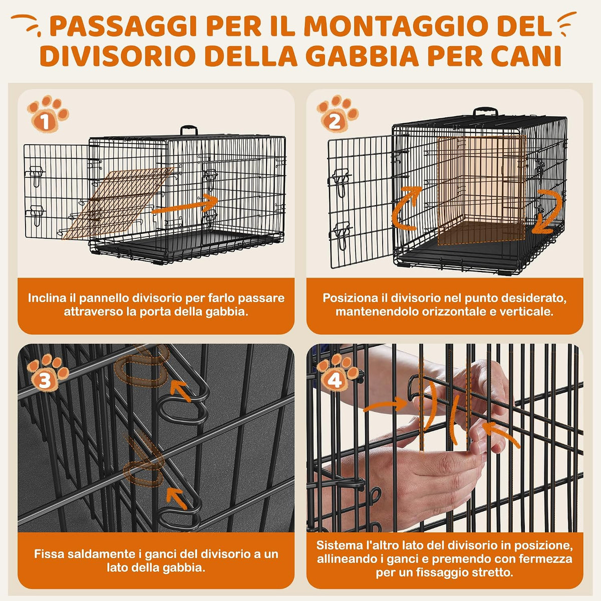 Cage pliable pour chien Yaheetech - Noire - 107 x 60 x 66 cm - Avec séparateur, double porte