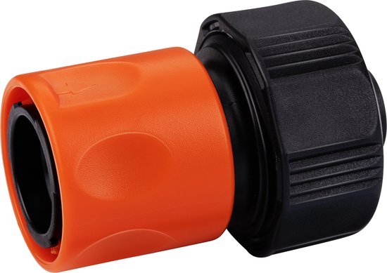 BLACK+DECKER Raccord rapide pour tuyau d'arrosage - 5/8'-3/4' - ⌀16-19 mm - Plastique - Noir/Orange