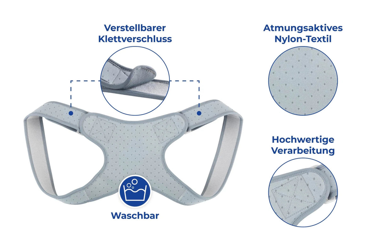 MAXIMEX Support postural S/M - Soutien du dos et des épaules - Lavable - Réglable