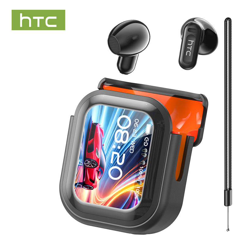 Écouteurs sans fil HTC NE20 avec traduction par IA - Bluetooth 5.4 - Écran LED