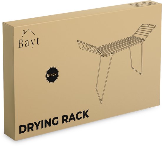 Bayt Wasrek - Séchoir à linge pliable - Séchoir à linge à ailes - Séchoir à linge pliable - Séchoirs à linge - Noir