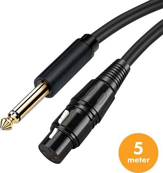 Drivv. Premium XLR Cable - XLR femelle vers jack 6,35 mm mâle - Jack stéréo - 5 mètres