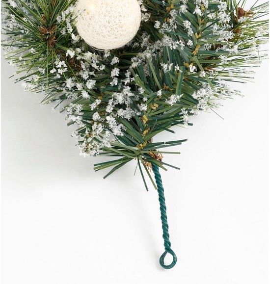 Guirlande « Black Box Trees » Kaprun, vert, argent givré, blanc chaud, 20 L, 180 ampoules, à piles et avec minuterie - L 270 x P 25 cm