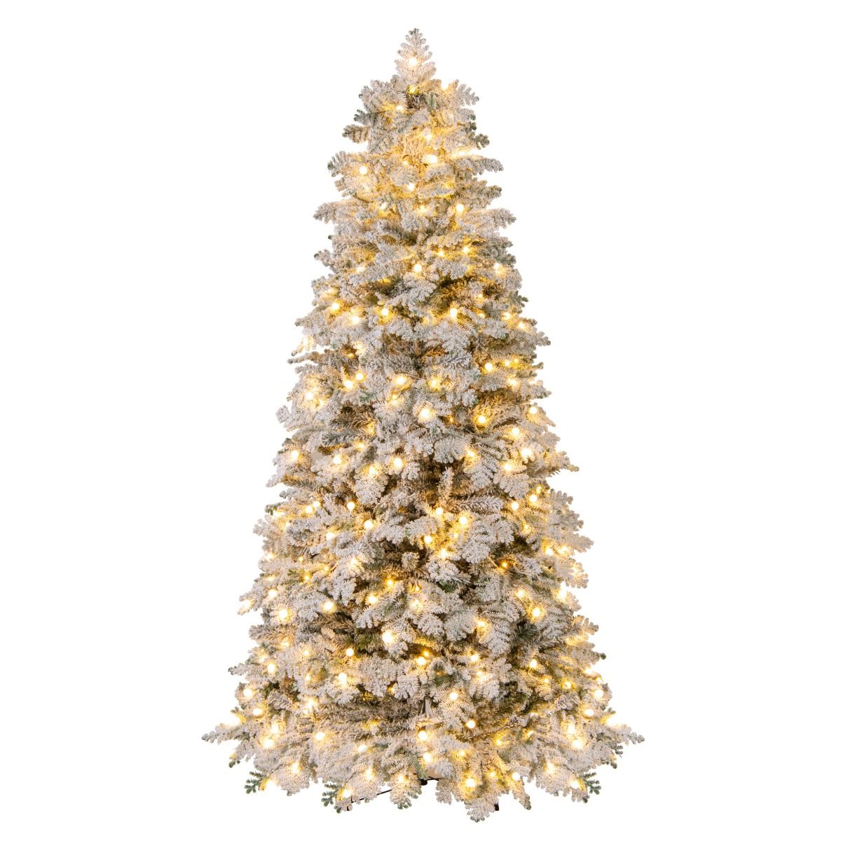 Sapin de Noël artificiel Coast - enneigé - avec éclairage LED - 210 cm - vert et blanc