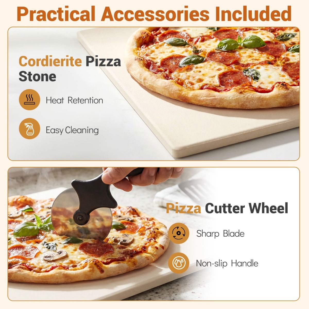 Four à pizza électrique Coast - Modèle de table avec 6 préréglages - Pour des pizzas jusqu'à 30 cm - Noir