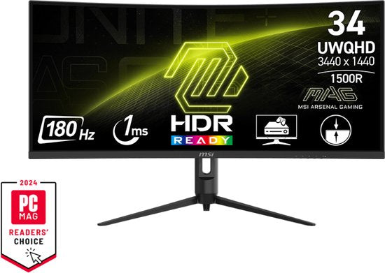 MSI MAG 342CQR E2 - Écran de jeu incurvé ultra-large QHD - 180 Hz - 34 pouces