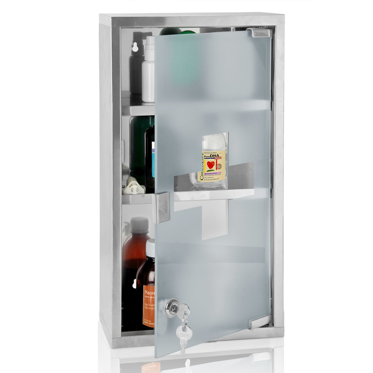 Armoire à pharmacie - DBA - Avec serrure - 48,5cm x 25cm x 12cm