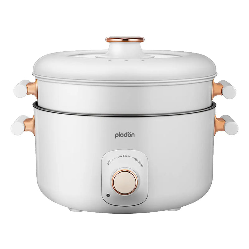 Marmite électrique Plodon 5 L avec panier vapeur – 1 200 W – 2 réglages de température – Revêtement antiadhésif