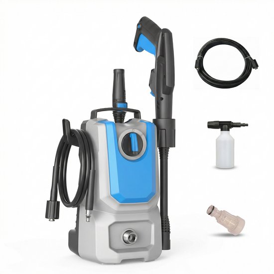 Nettoyeur haute pression Lugia Jet+ 1 300 W – 90 bars – Compact et puissant – Avec pistolet de pulvérisation et réservoir de savon – Pour la voiture, la terrasse et le jardin